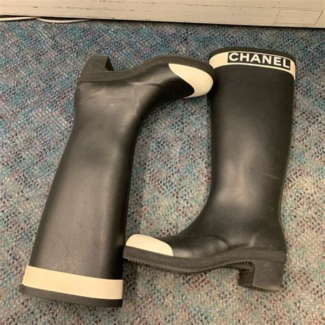 chanel rain boots 37|chanel high heel boots.